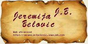 Jeremija Belović vizit kartica